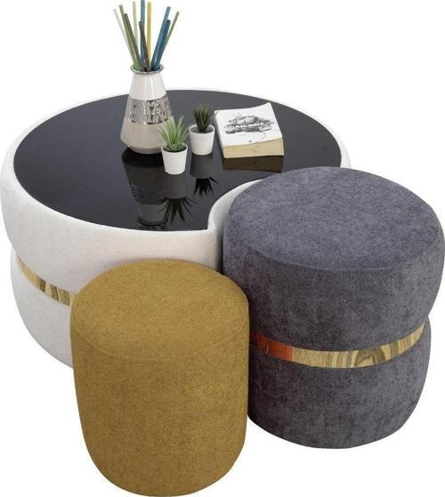 Trio Üçlü Puf Sehpa