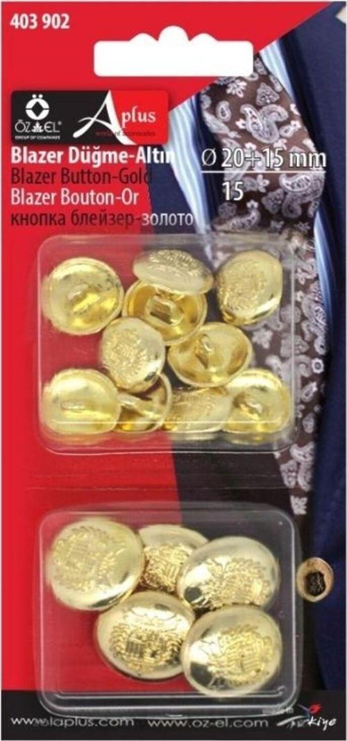 Erkek Blazer Düğme, Metalize Ceket Düğmesi, Altın Rengi Düğme 403 902