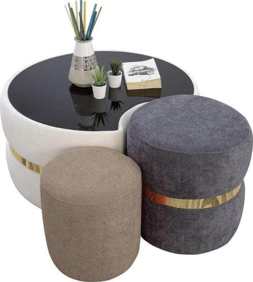 Trio Üçlü Puf Sehpa