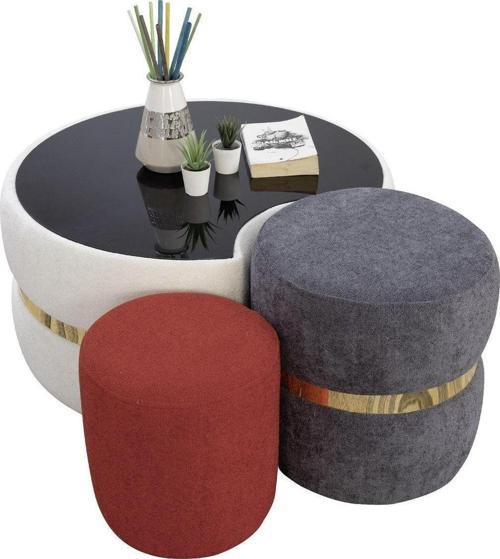 Trio Üçlü Puf Sehpa