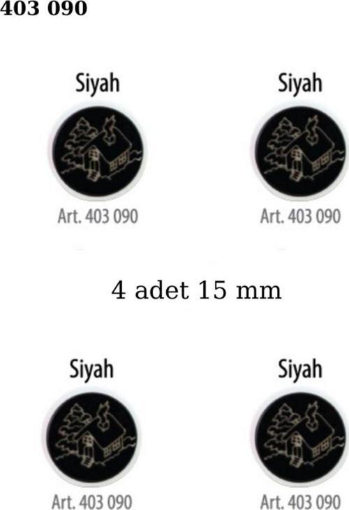 Ev Desenli Siyah Beyaz Renk 4 Adet 15 Mm Bebek Düğme, Çocuk Kazak, Yelek, Gömlek Düğmesi 403 090