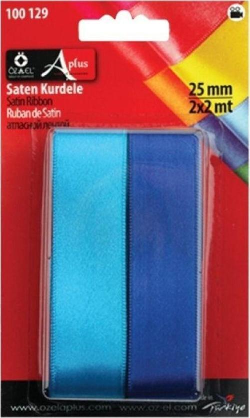 Mavi Ve Saks Mavi Saten Kurdele 2,5 Cm 2 2 Mt 100 129