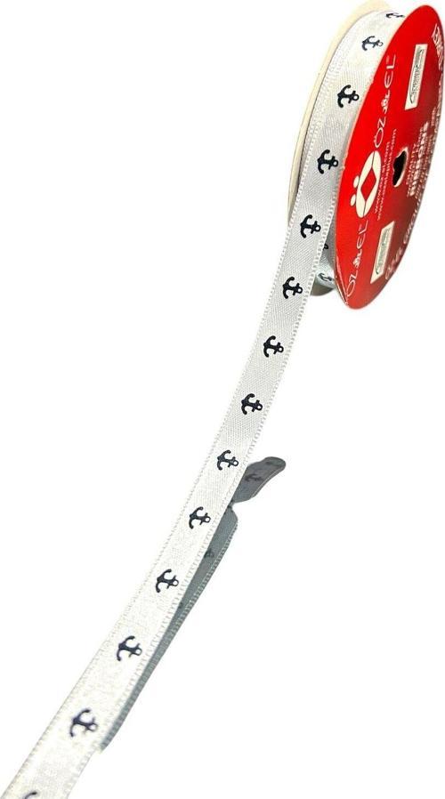 Mini Makara Çapa Baskılı Saten Kurdele, 1 Cm 5 Mt 135 001
