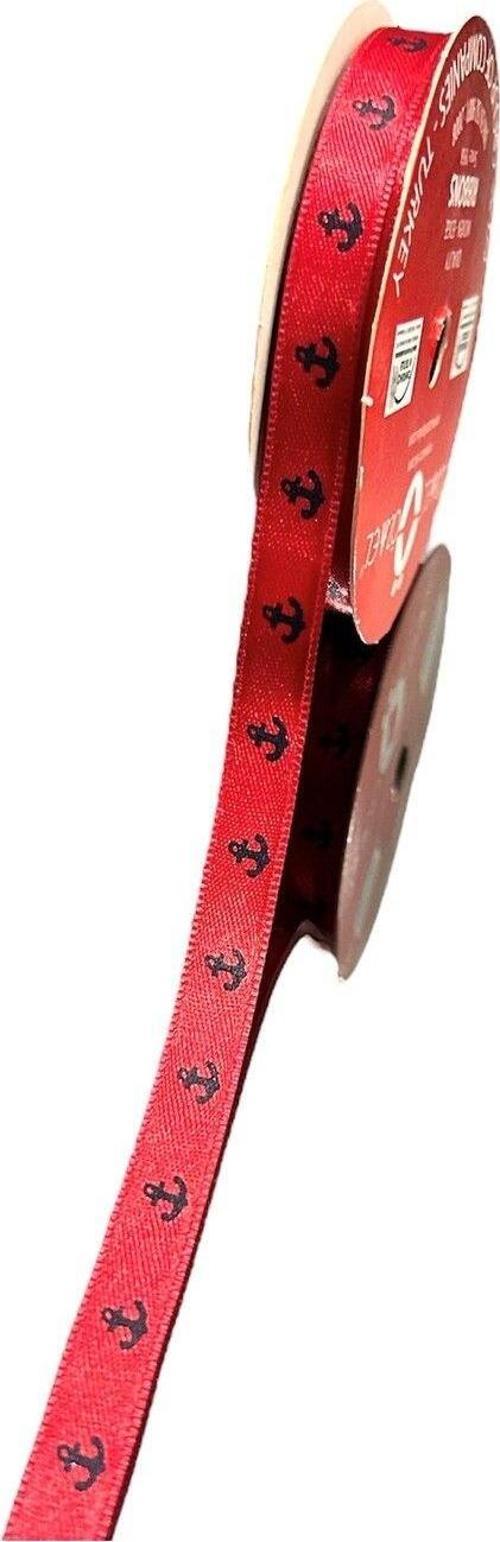 Mini Makara Çapa Baskılı Saten Kurdele, 1 Cm 5 Mt 135 002