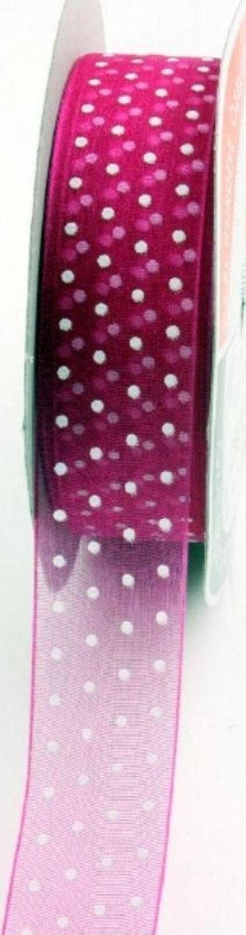 Puantiye Baskılı Organze Kurdele, Paketlik Kurdele 2 Cm 5 Mt 150 003