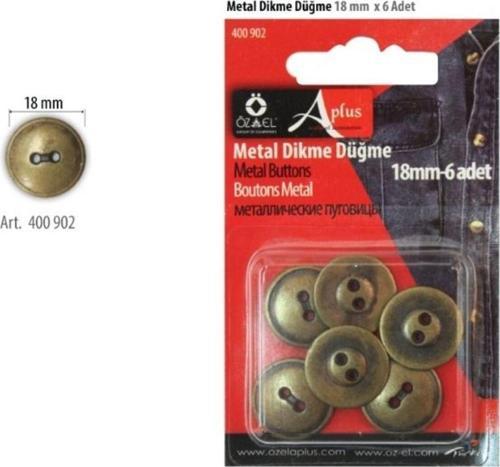 Metal Bakır Renkli Dikme Düğme 6 Adet, 18 Mm Etek Bluz Gömlek Düğmesi 400 902