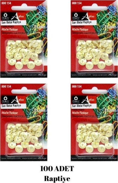 Sarı Metal Raptiye 100 Adet , Harita Çivisi, Pano Çivisi 800 154