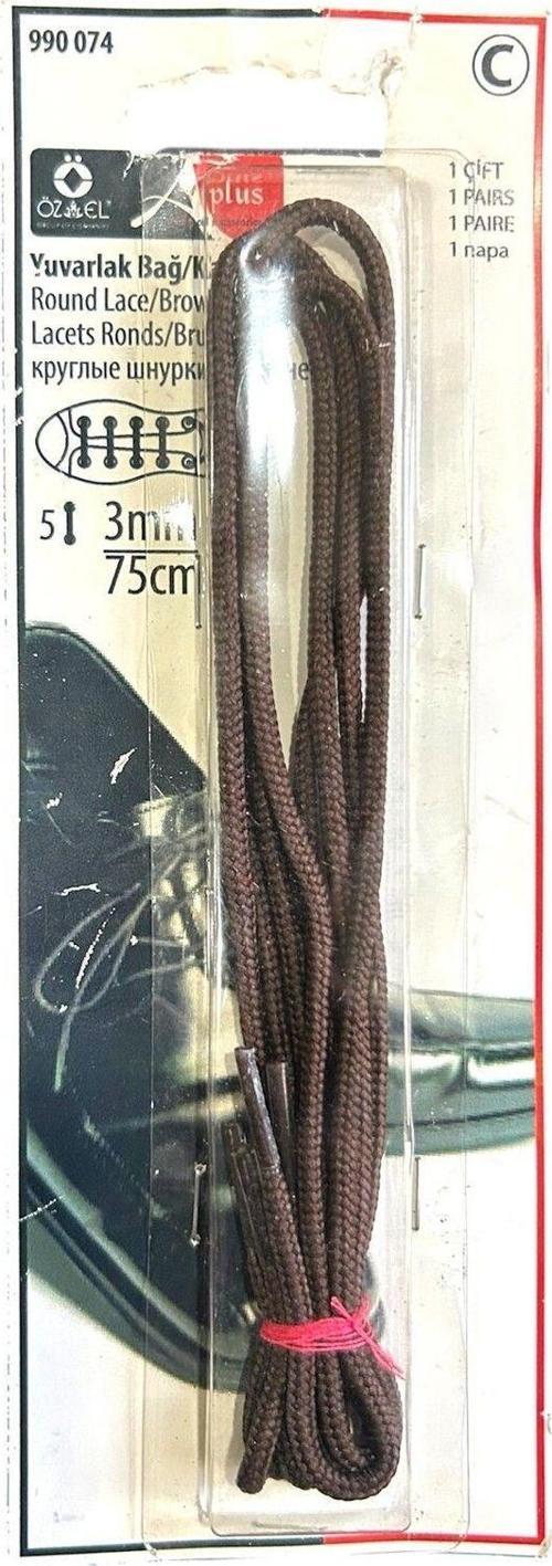 Kahverengi 3 Mm 75 Cm Yuvarlak Ayakkabı Bağı, Bir Çift Ayakkabı Bağcığı 990 074