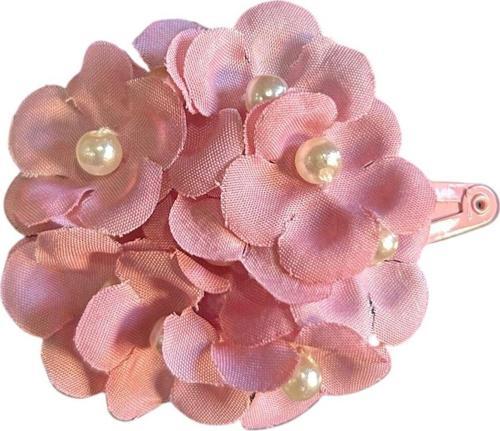 Pembe İnci Detaylı Şifon Çocuk Çıtçıtlı Saç Tokası 201 043