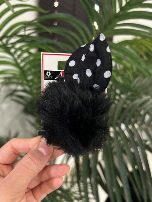 Ponpon Peluş Çocuk Tokası, Puantiyeli Lastik Toka 201 273