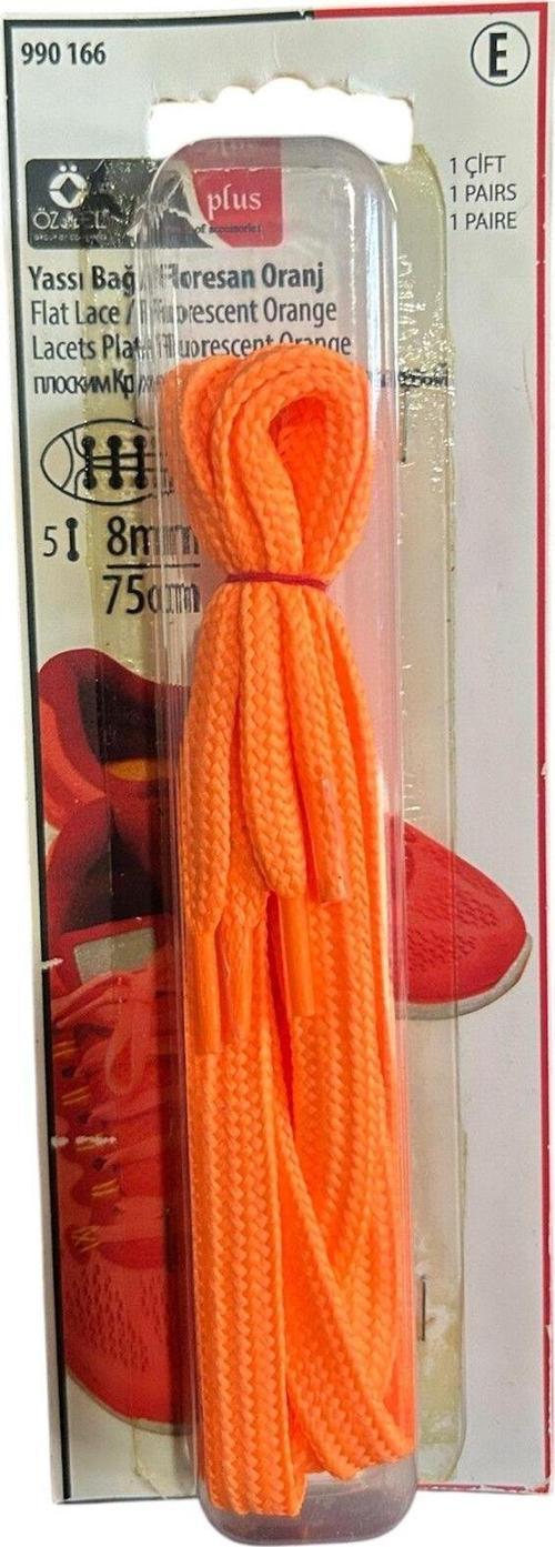 Turuncu Fosfor Rengi 8 Mm 110 Cm Yuvarlak Ayakkabı Bağı, Bir Çift Ayakkabı Bağcığı, 990 184