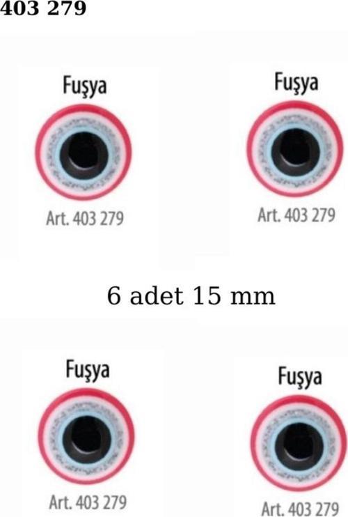 Fuşya Renk Nazar Boncuklu Simli 6 Adet 15 Mm Bebek Düğme, Bebek Kazak, Yelek, Gömlek Düğmesi 403 279