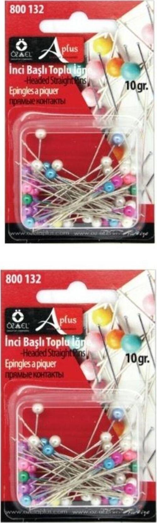 2'Li İnci Başlı Toplu İğne 60 Adet 20 Gr