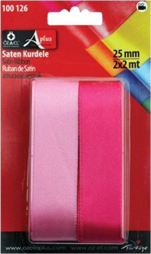 Fuşya Ve Pembe Saten Kurdele 2,5 Cm 2 2 Mt 100 126