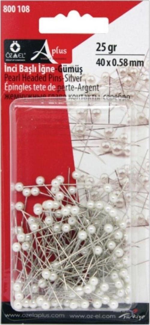 Beyaz Inci Başlı Toplu Iğne 25 Gr 40 Adet 0,58 Mm 800 108