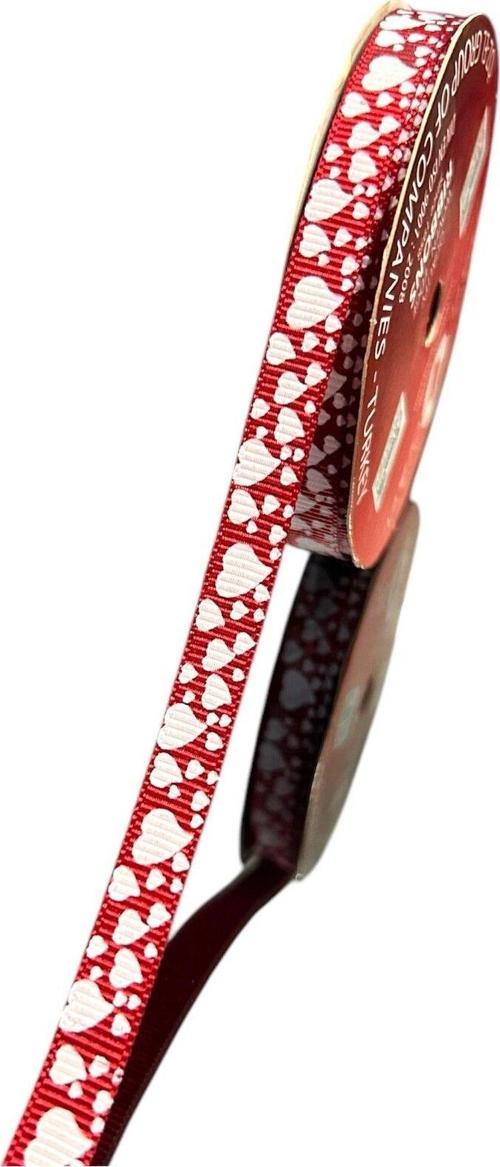 Kalp Baskılı Gogren Kurdele, Paketlik Kurdele 1 Cm 5 Mt 140 002