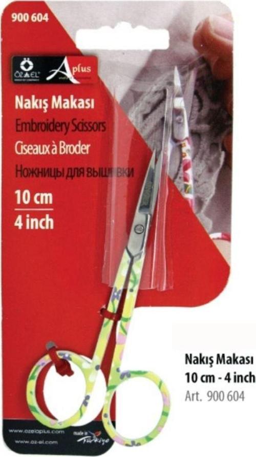 Kıvrık Uçlu Çiçekli Nakış Makası 10 Cm 900 604