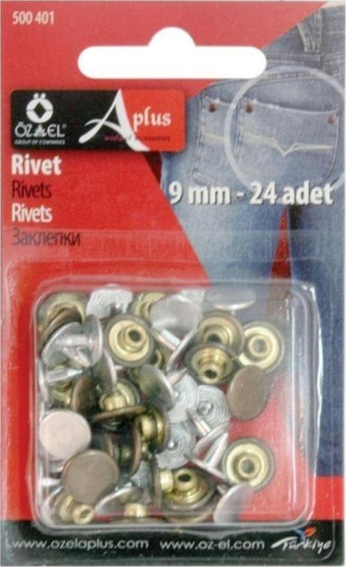 9 Mm 24 Adet Antik Kahve Renkli Rivet 500 401