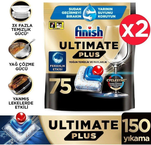 Ultimate Plus 150 Kapsül Bulaşık Makinesi Deterjanı (2 X 75)