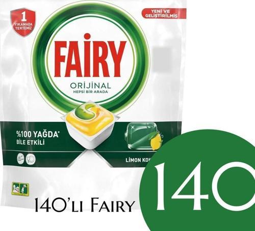 Hepsi Bir Arada Bulaşık Makinesi Deterjanı Kapsülü - Tableti 140 Yıkama Limon Kokulu