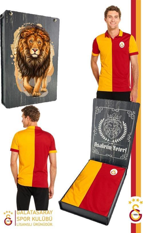 Orijinal Lisanslı Match Day T-shirt Gs Aslan Baskılı Hediyelik Ahşap Kutulu