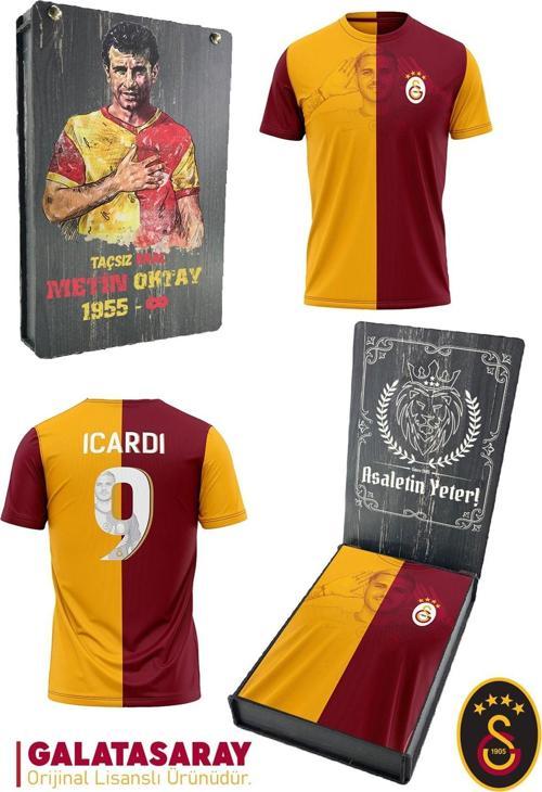 Orijinal Lisanslı İcardi Taraftar T-Shirt Metin Oktay Baskılı Hediyelik Ahşap Kutulu