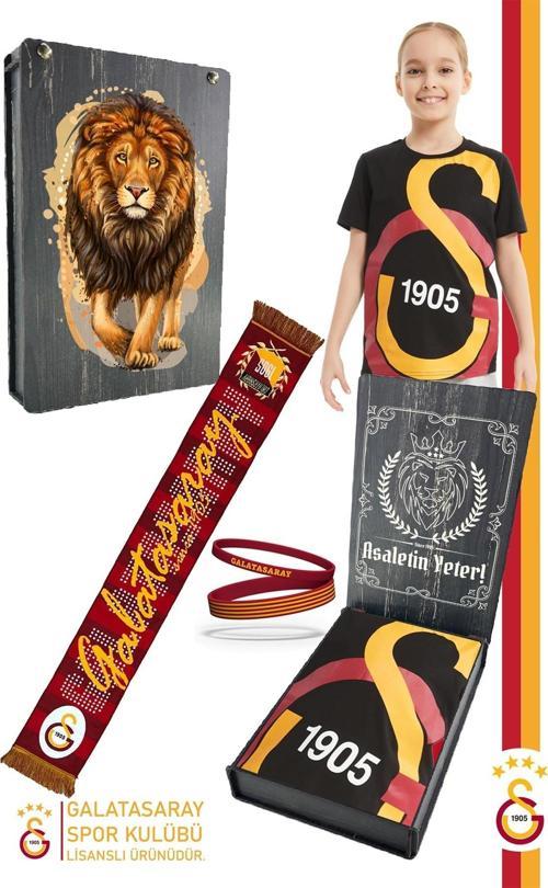 Orijinal Lisanslı Büyük Logo Çocuk T-Shirt + Bileklik + Atkı Set Hediyelik A