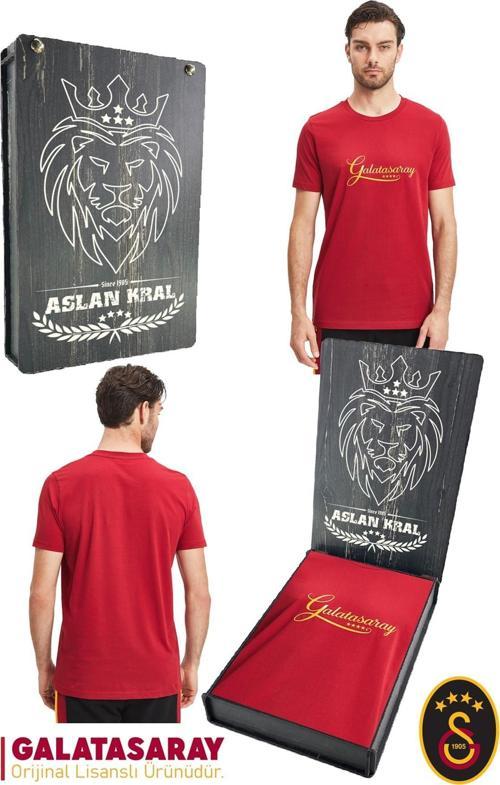 Orijinal Lisanslı Kırmızı Erkek T-Shirt Hediyelik Ahşap Kutulu