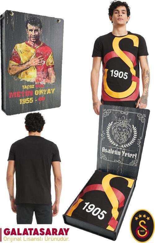 Orijinal Lisanslı Büyük Logolu T-Shirt Metin Oktay Baskılı Hediyelik Ahşap Kutulu