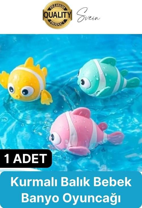 Kurmalı Balık Bebek Banyo Oyuncağı Arkadaşı Deniz Şişme Havuz Küvet Suda Yüzen Eğlenceli Oyuncak