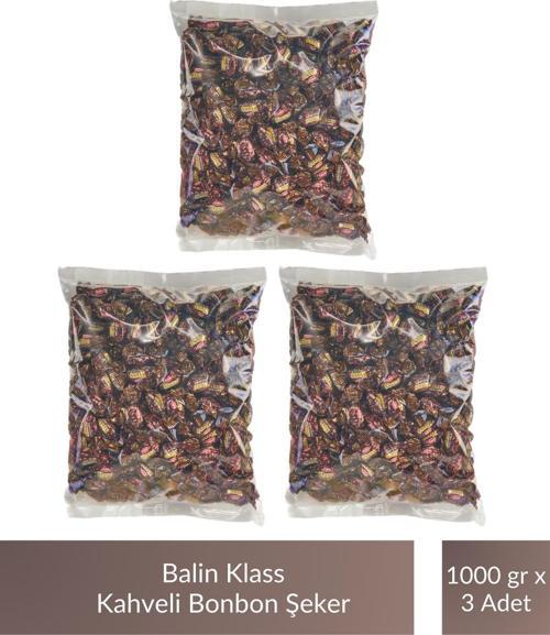 Balin Poşet Klass Kahveli Bonbon Şeker 1000 gr x 3 Adet