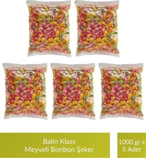 Balin Poşet Klass Meyveli Bonbon Şeker 1000 gr x 5 Adet