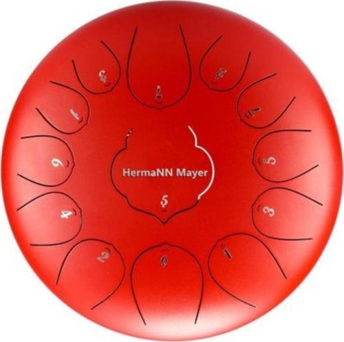 12 Inç 13 Ses Tongue Drum -Kırmızı