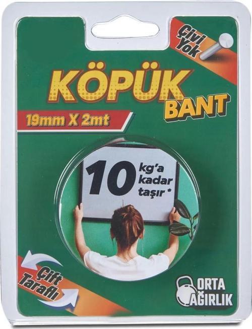 Köpük Montaj Bandı Solvent Akrilik Siyah 19mmx2m