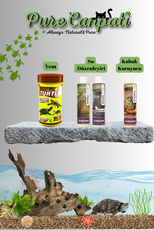 Kaplumbağa Bakım,Mix Yem Seti(Kabuk Koruyucu ve Su Düzenleyici)