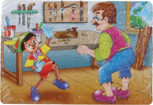 36 Parça Çocuk Puzzle + Boyama Pinokyo