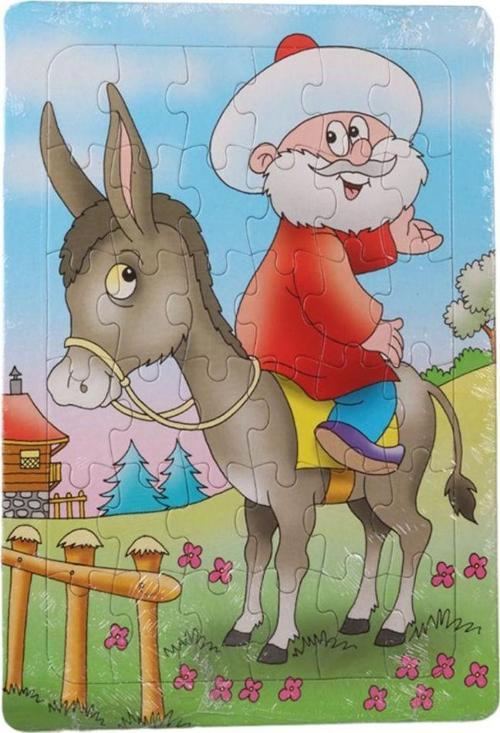36 Parça Çocuk Puzzle Boyama Nasrettin Hoca & Eşek Özellikleri