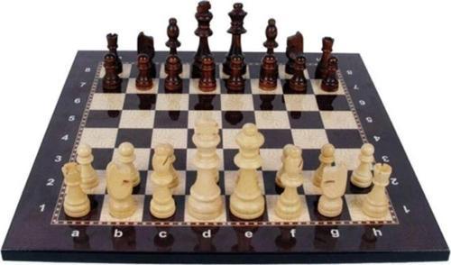 Lüks Ağaç Ahşap Satranç Takımı Seti Ahşap Figür Dama Üstün Kalite 36X36