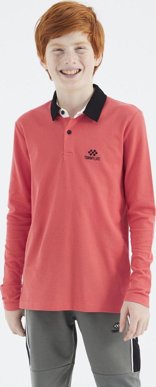 Coral Polo Yaka Basic Erkek Çocuk T-Shirt - 11171