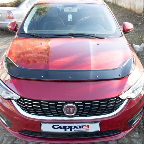 Fiat Egea Ön Kaput Koruma Rüzgarlığı 3mm Akrilik (ABS) Parlak Siyah Deflektör 2015+   ** A8 34 **