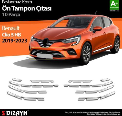 Renault Clio 5 Krom Ön Tampon Çıtası 10 Prç. 2019 2020 2021 2022 2023