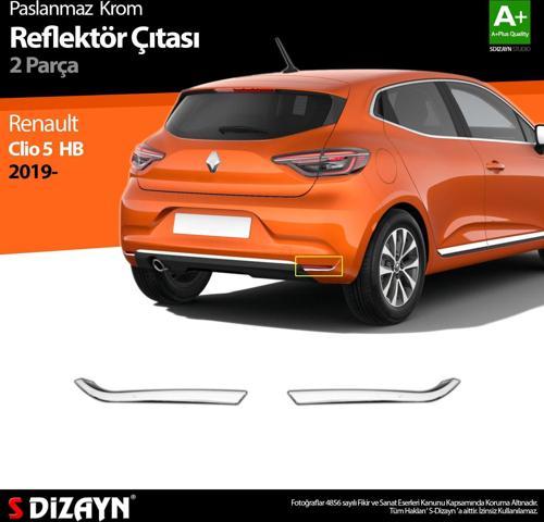 Renault Clio 5 Krom Reflektör Çıtası 2 Prç. 2019 2020 2021 2022 2023 2024 2025