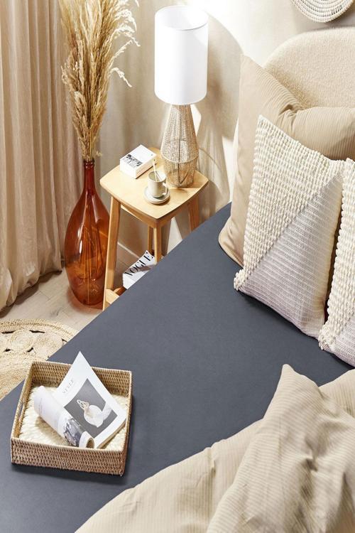150 x 200 Cm Düz Pamuklu Tek Kişilik Lastikli Fitted Penye Çarşaf