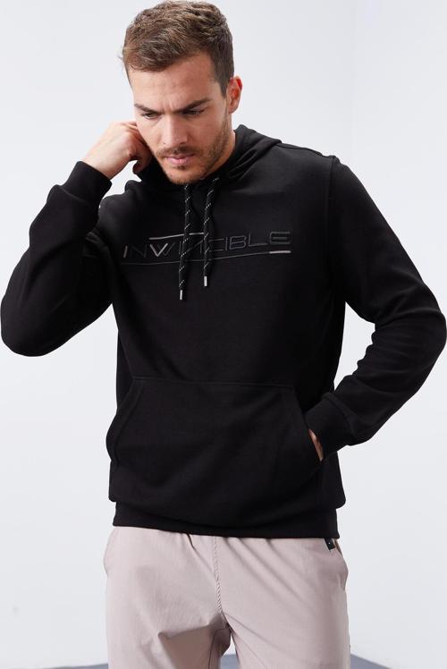 Siyah Kanguru Cep Standart Kalıp Kapüşonlu Erkek Sweatshirt - 87883