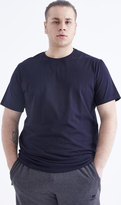 Lacivert Basic Kısa Kol O Yaka Büyük Beden Erkek T-Shirt - 88072