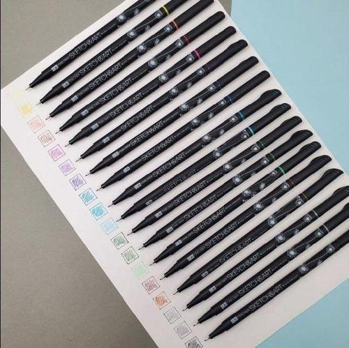 Sketch&Art Siyah Seri 0,36 Mm İnce Uç Kalem 12 Renk 36-0017
