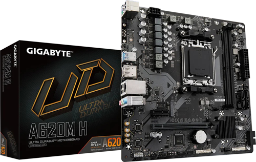 GIGABYTE A620M H, rev.1.2, 6400MHz, 2xDDR5, 1x M.2, HDMI, DP, AMD Ryzen 7000 Serisi, AM5 Soket Anakart