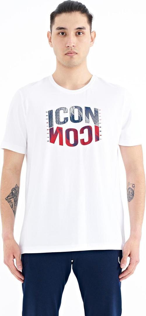 Beyaz Yazı Baskılı O Yaka Standart Kalıp Erkek T-Shirt - 88174