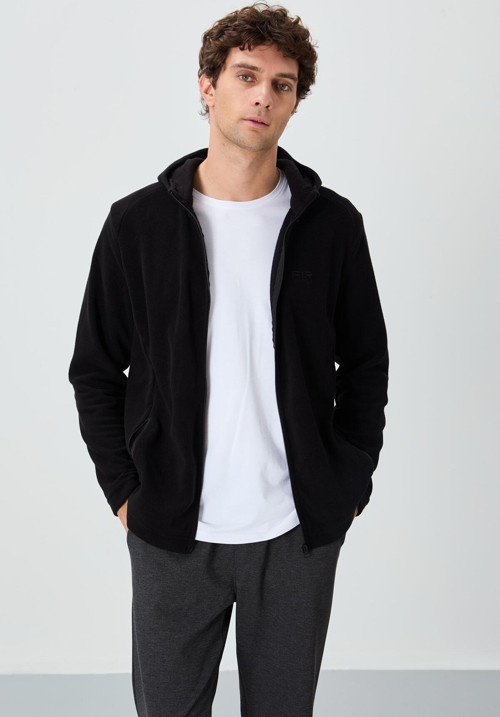 Connell Siyah Rahat Kalıp Polar Erkek Sweatshirt - 88313