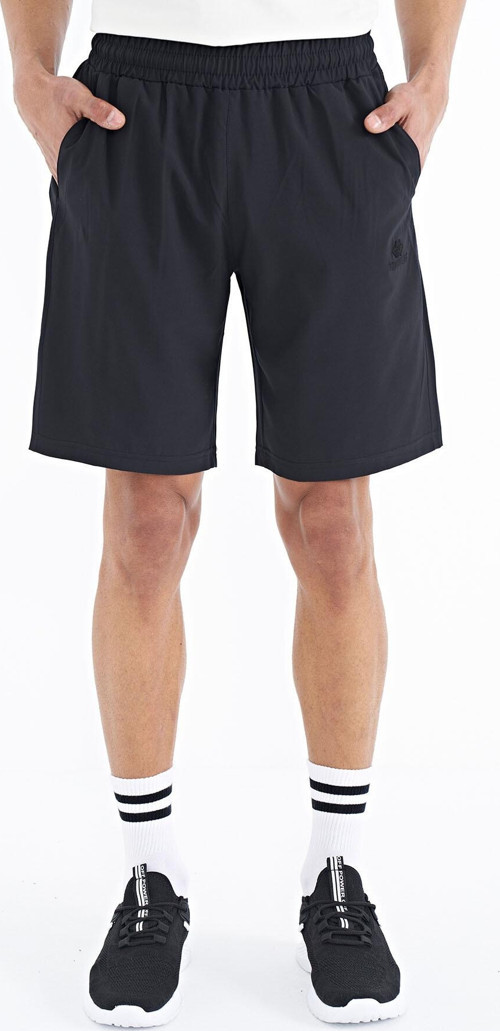 Siyah Yan Cep Detaylı Lastikli Erkek Şort - 81238